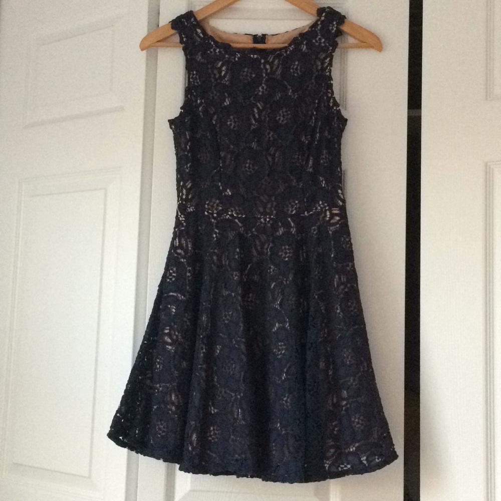 City Studio Navy Lace Dress